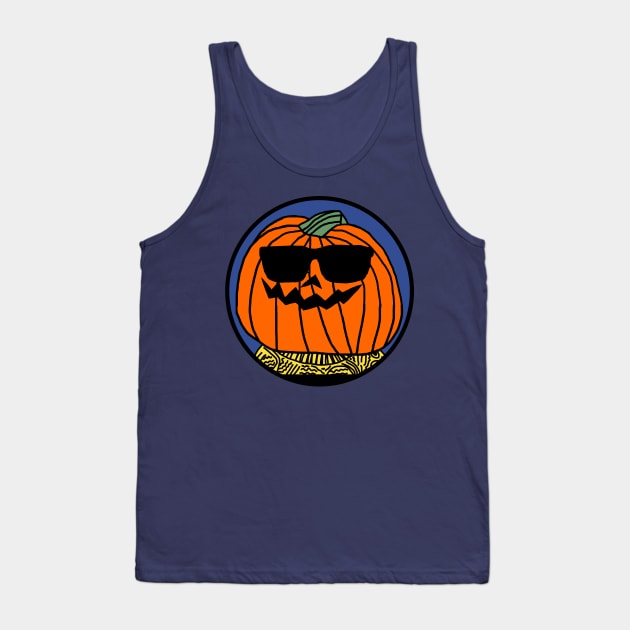 Cool Halloween Pumpkin Tank Top by ellenhenryart